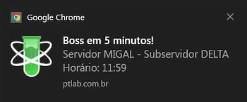 Exemplo de notificação do navegador