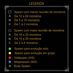Legenda dos spawns: tamanhos de grupos, evolução solo e em grupo, Hellspawn, Megaspawn e Boss Spawn