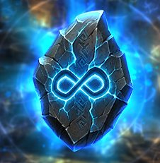 Runa do Infinito, item azul com símbolo de infinito
